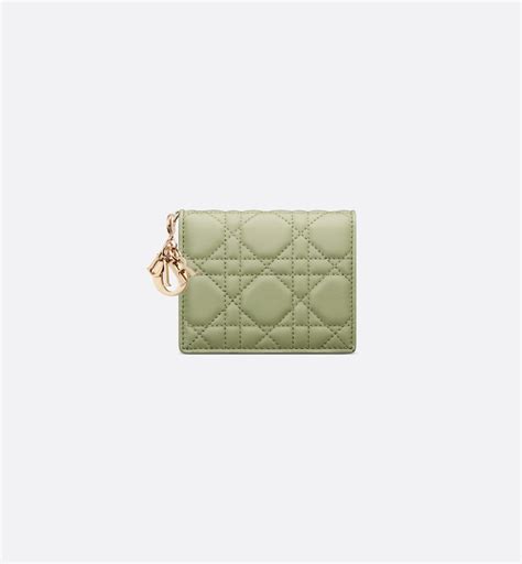 Mini Lady Dior Wallet Ethereal Green Cannage Lambskin